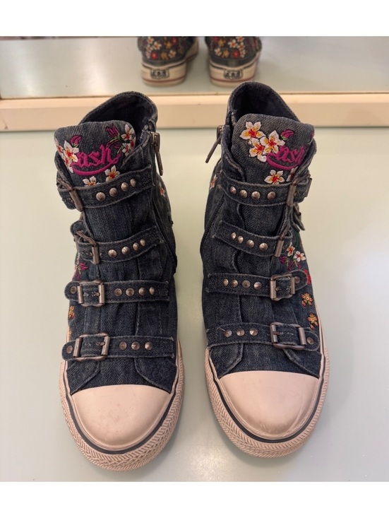Ash Shoes - Size 7 Ash VIRTU Limited Edition Embroidered Denim High-Top Sneakers Size 7